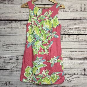 Lilly Pulitzer Delia Hotty Pink Lemonade Lace Textured Cotton Shift Dress Size 2